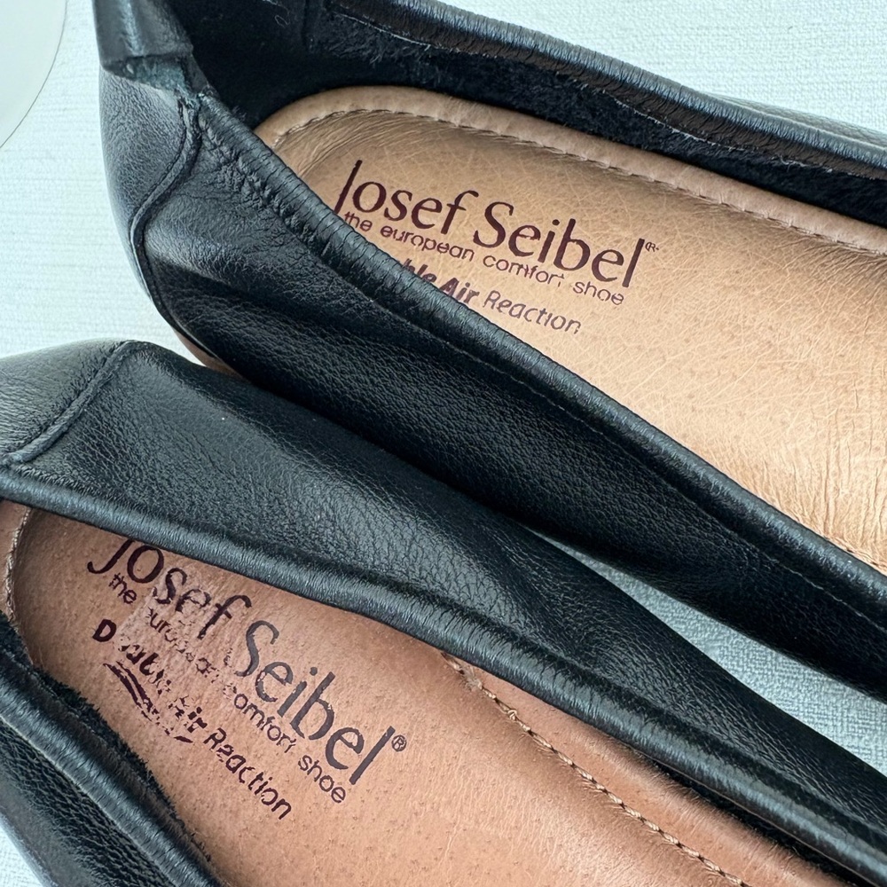 New Josef Seibel Black Leather Flexible Ballet Flats Women’s EU41 US9.5 - Picture 10 of 13